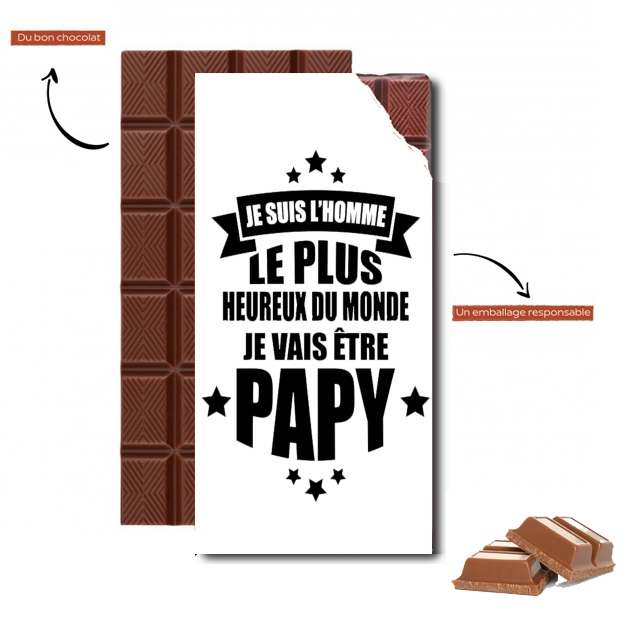 Tablette de chocolat personnalisé Je vais être Papy - Idée cadeau naissance  - Annonce grand père white - Sacs & Accessoires