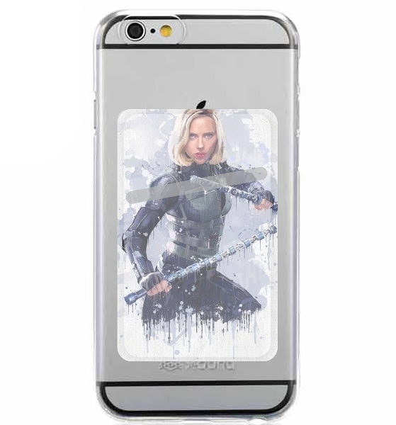 Porte Carte adhésif pour smartphone Black Widow Watercolor art