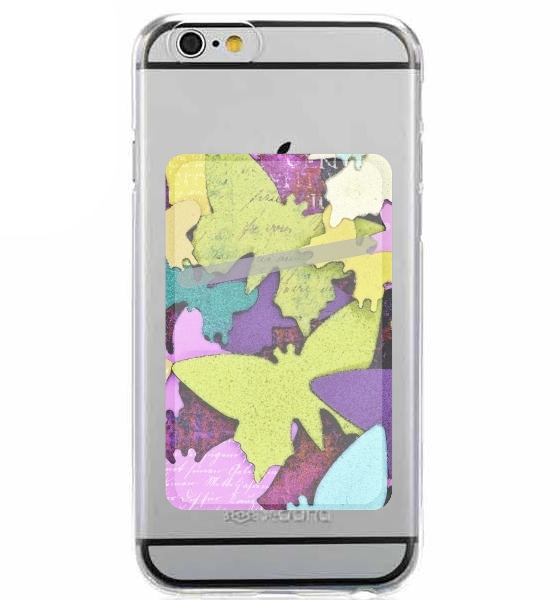 Porte Carte adhésif pour smartphone Butterflies art paper