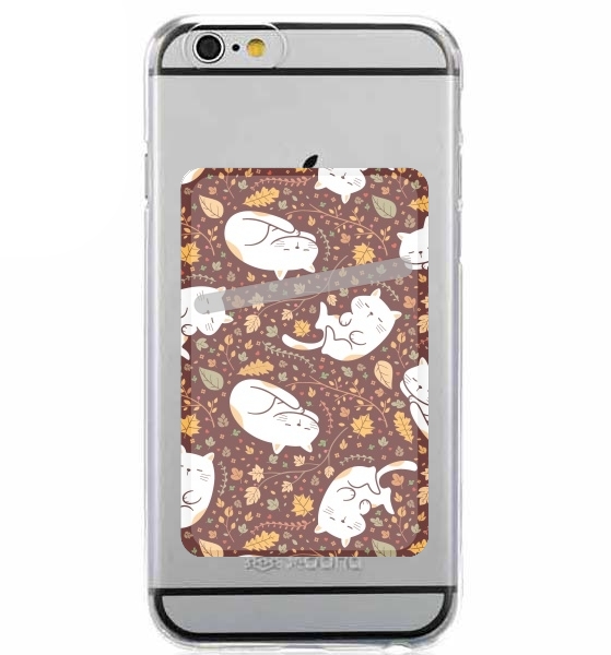 Porte Carte adhésif pour smartphone Sleeping cats seamless pattern