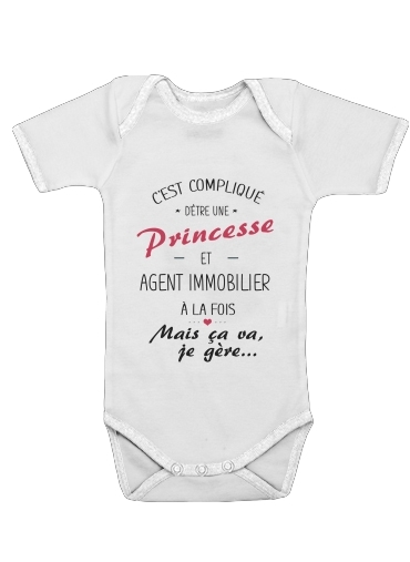 Body Bébé manche courte Princesse et agent immobilier