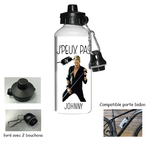 Gourde vélo Je peux pas j'ai Johnny