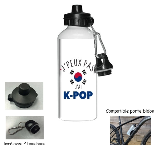 Gourde vélo Je peux pas j'ai Kpop