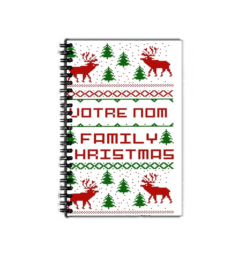 Cahier de texte Esprit de Noel avec nom personnalisable