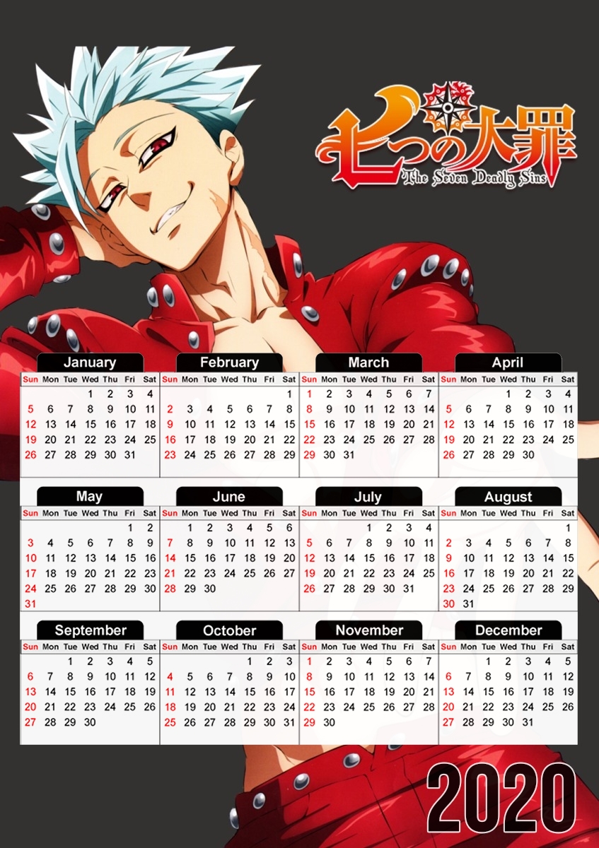 Calendrier Ban Seven Deadly Sins