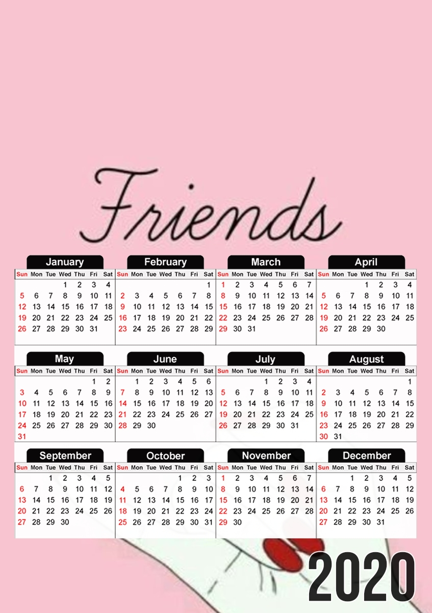 Calendrier BFF Best Friends Pink Friends Side