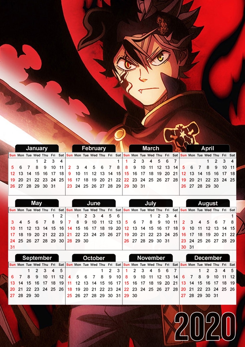 Calendrier Black Clover Asta The Demon