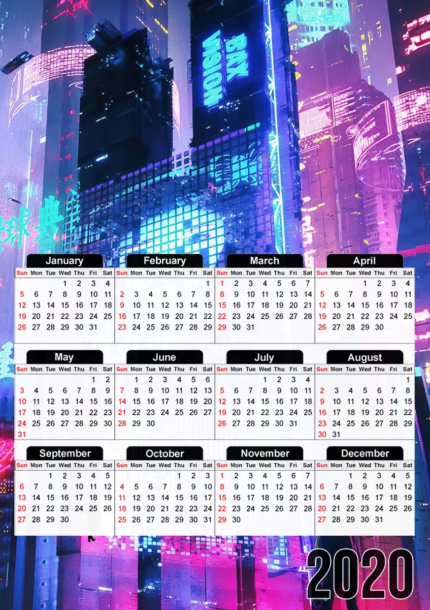 Calendrier Cyberpunk city night art