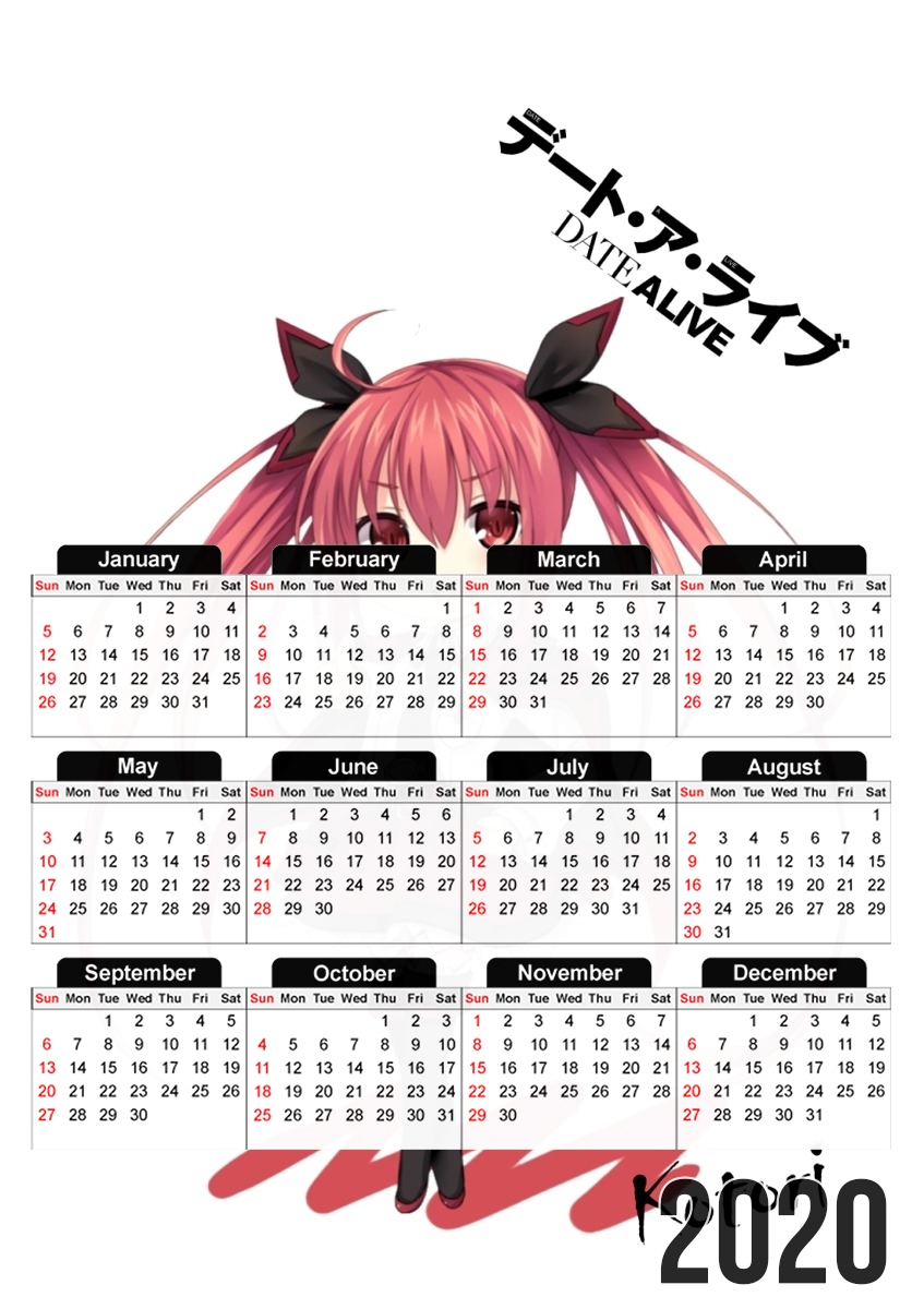 Calendrier Date A Live Kotori Anime 