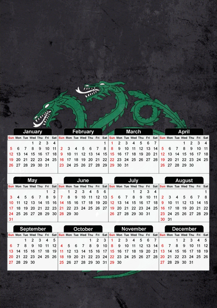 Calendrier Flag Dragon House Green