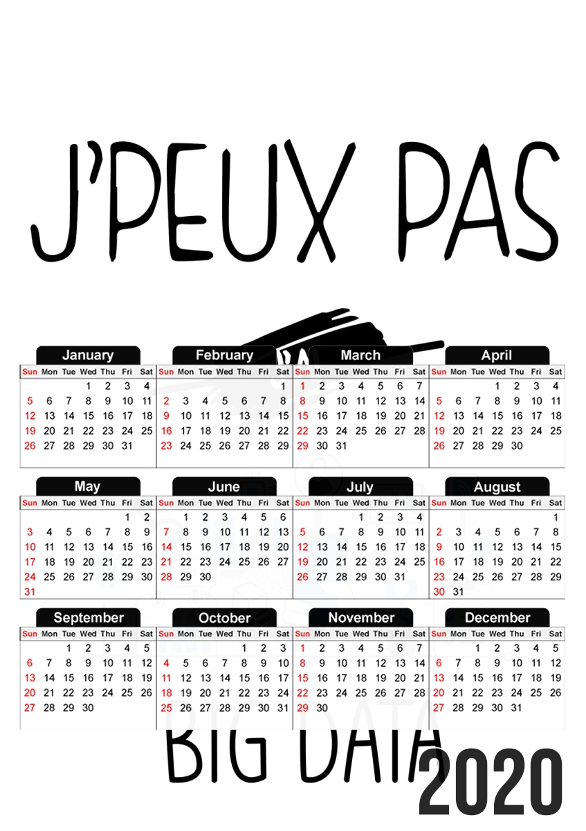 Calendrier Je peux pas j'ai Big Data