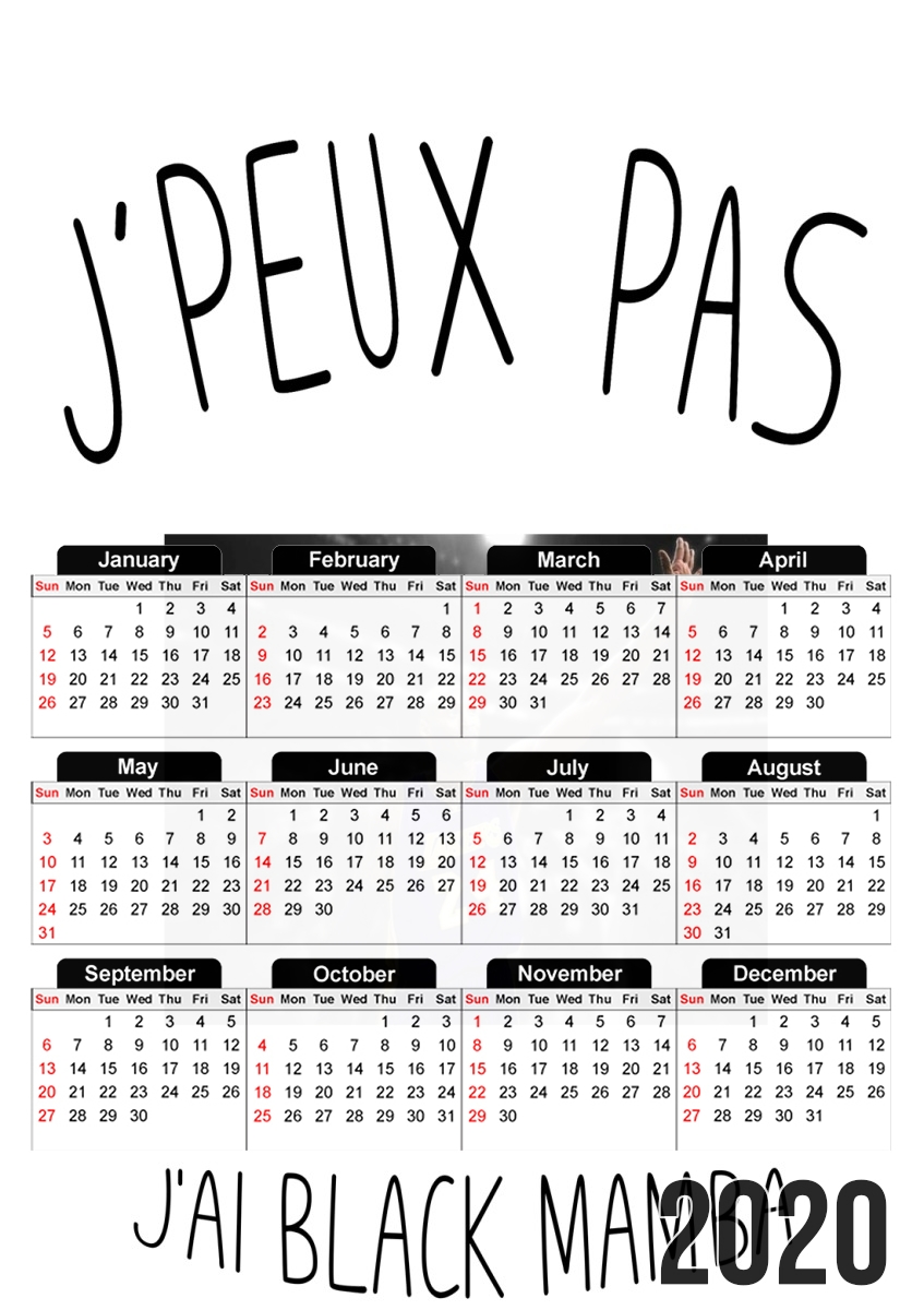 Calendrier Je peux pas j'ai Black Mamba - Hommage Kobe Bryant