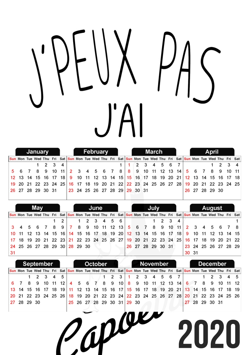 Calendrier Je peux pas j'ai Capoeira