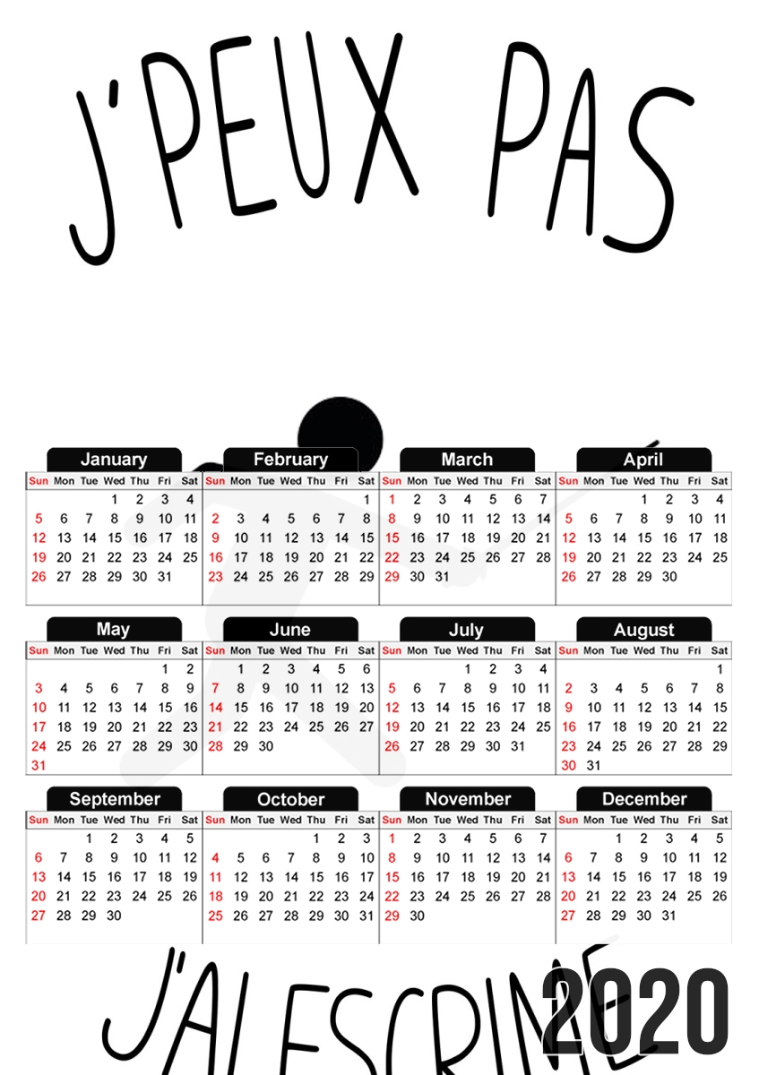 Calendrier Je peux pas jai escrime