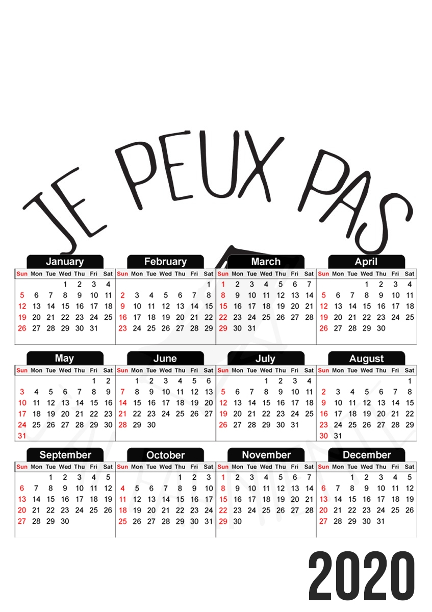 Calendrier Je peux pas j'ai farniente