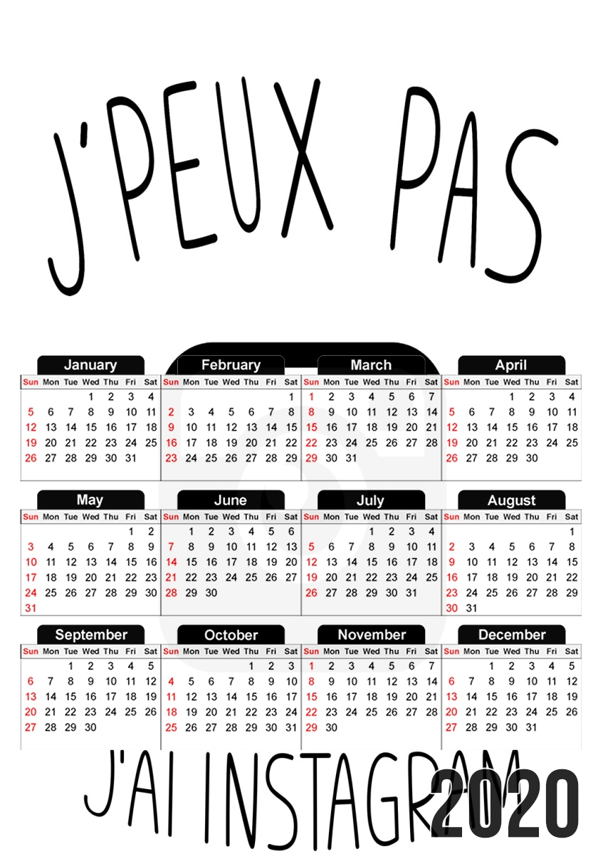 Calendrier Je peux pas jai instagram