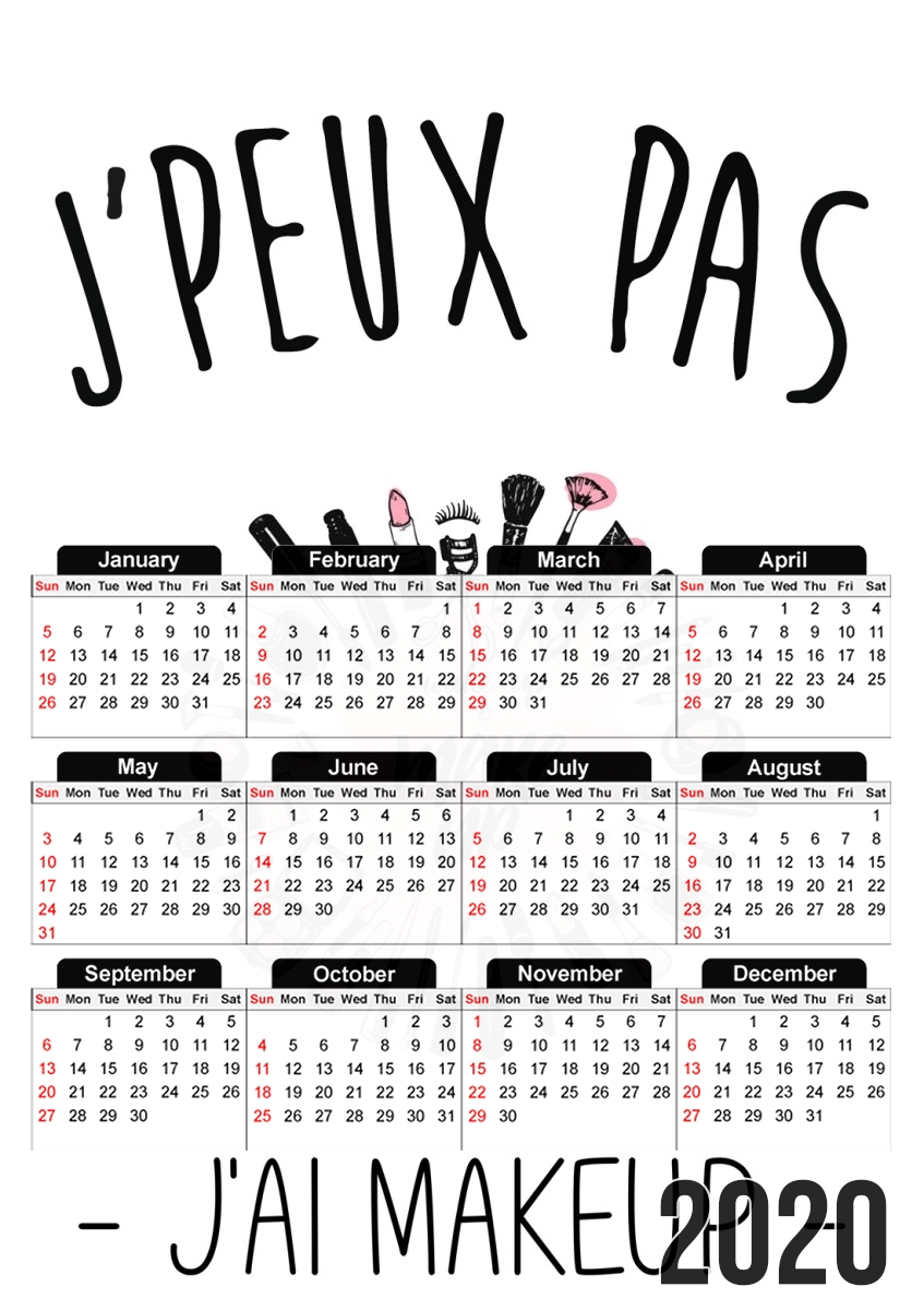 Calendrier Je peux pas j'ai makeup