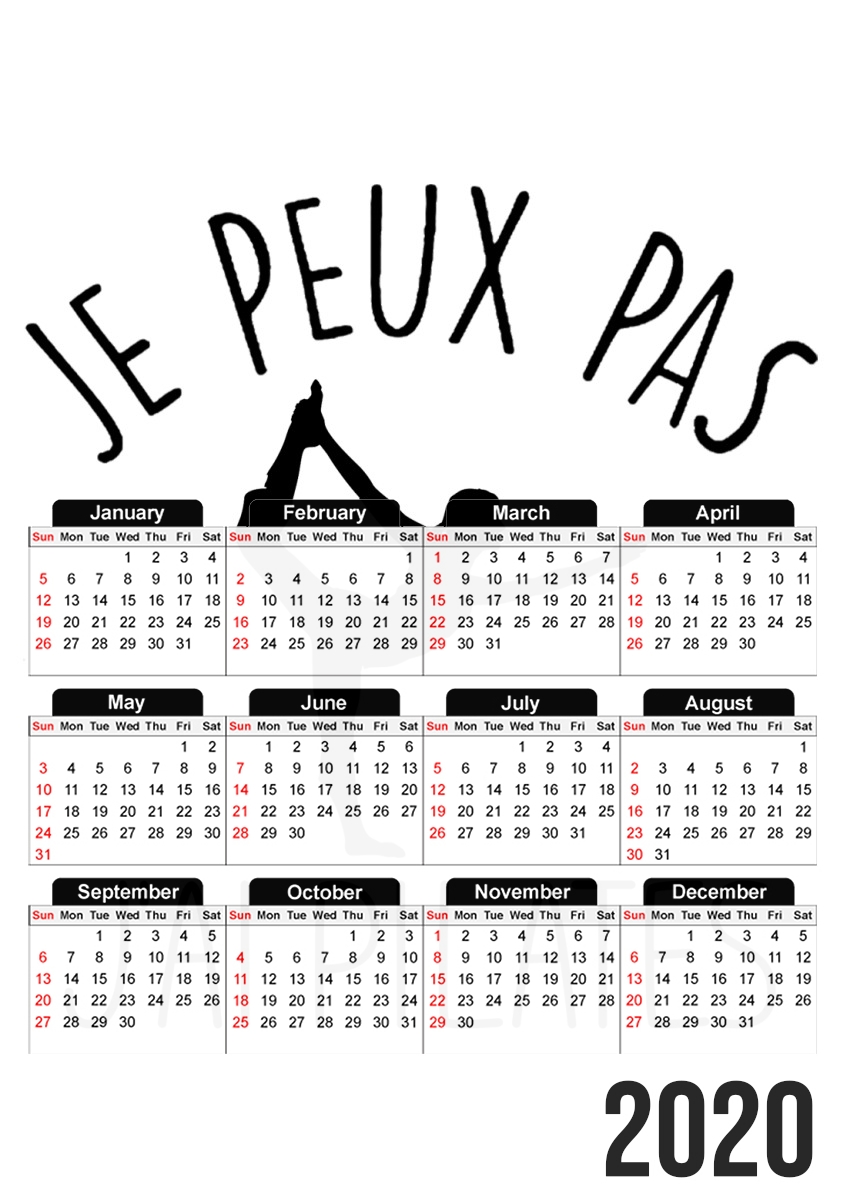 Calendrier Je peux pas jai pilates