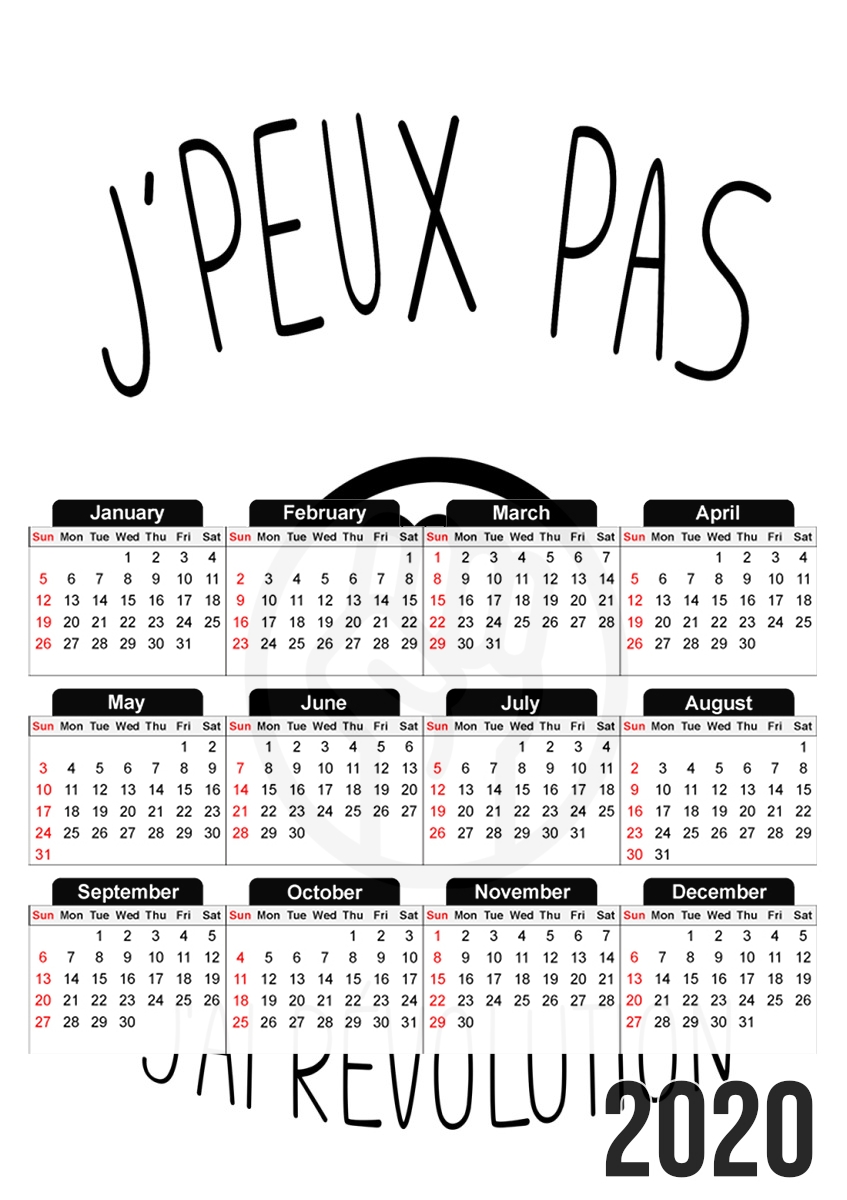 Calendrier Je peux pas j'ai révolution