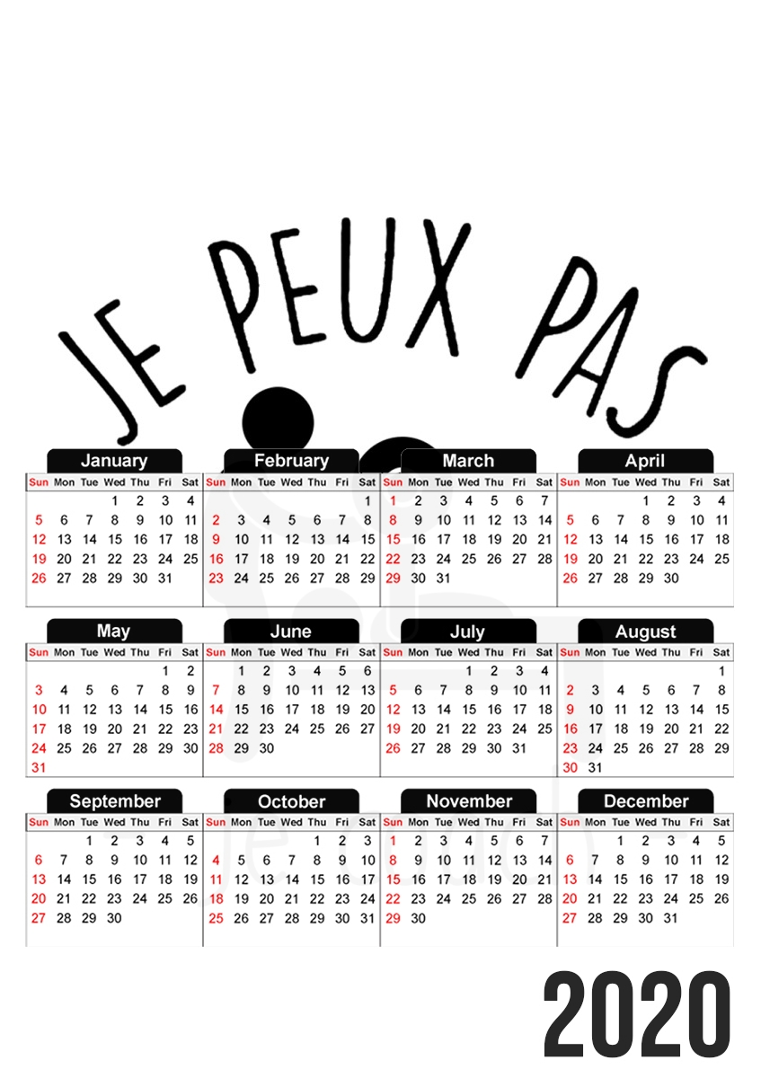 Calendrier Je peux pas je coach