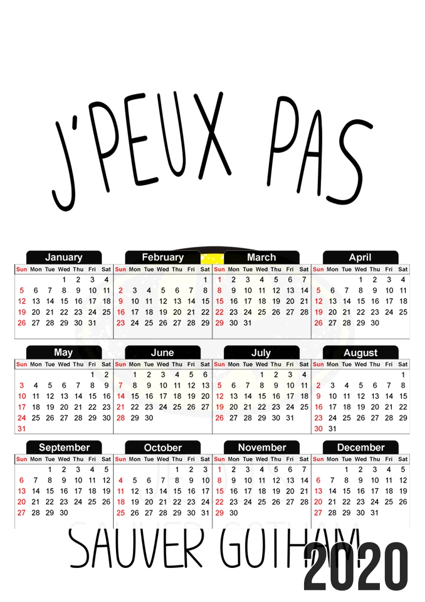 Calendrier Je peux pas je dois sauver Gotham