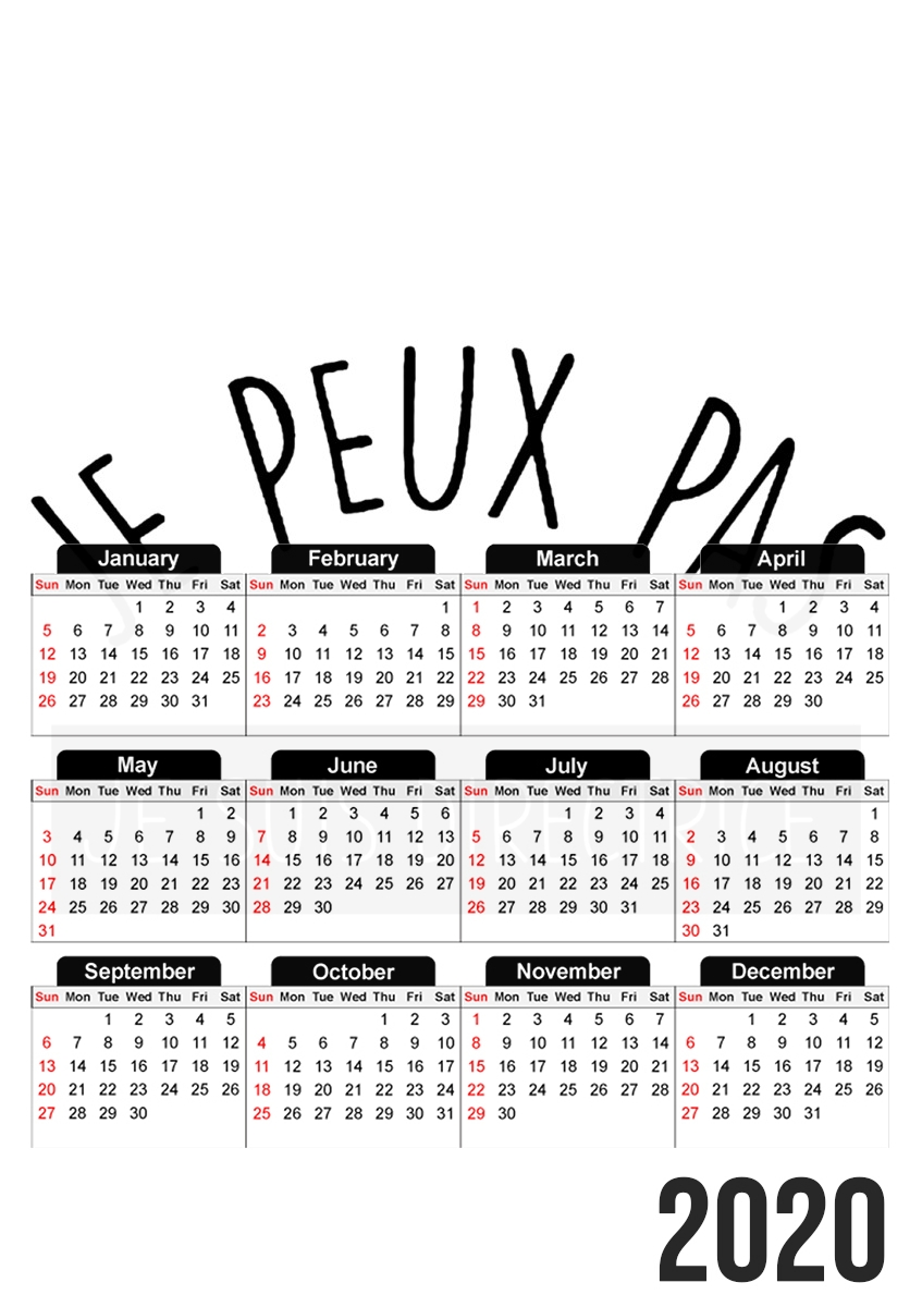 Calendrier Je peux pas je suis directrice