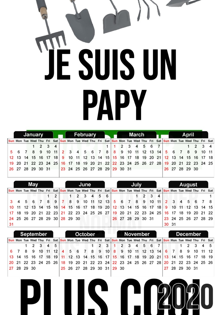 Calendrier Je suis un papy jardinier comme un papy normal mais plus cool