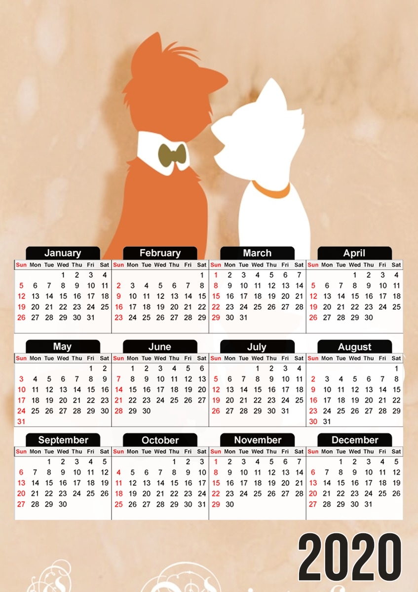 Calendrier Les aristochats minimalist art