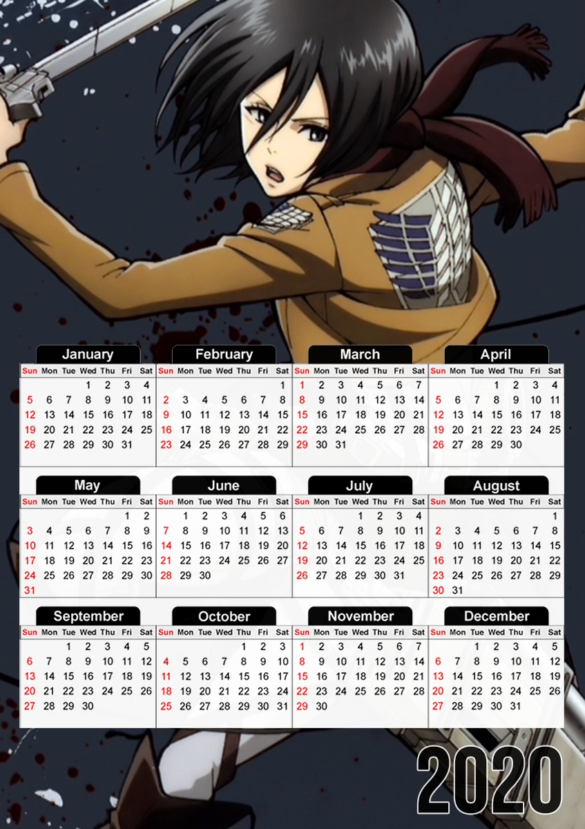 Calendrier Mikasa Titan