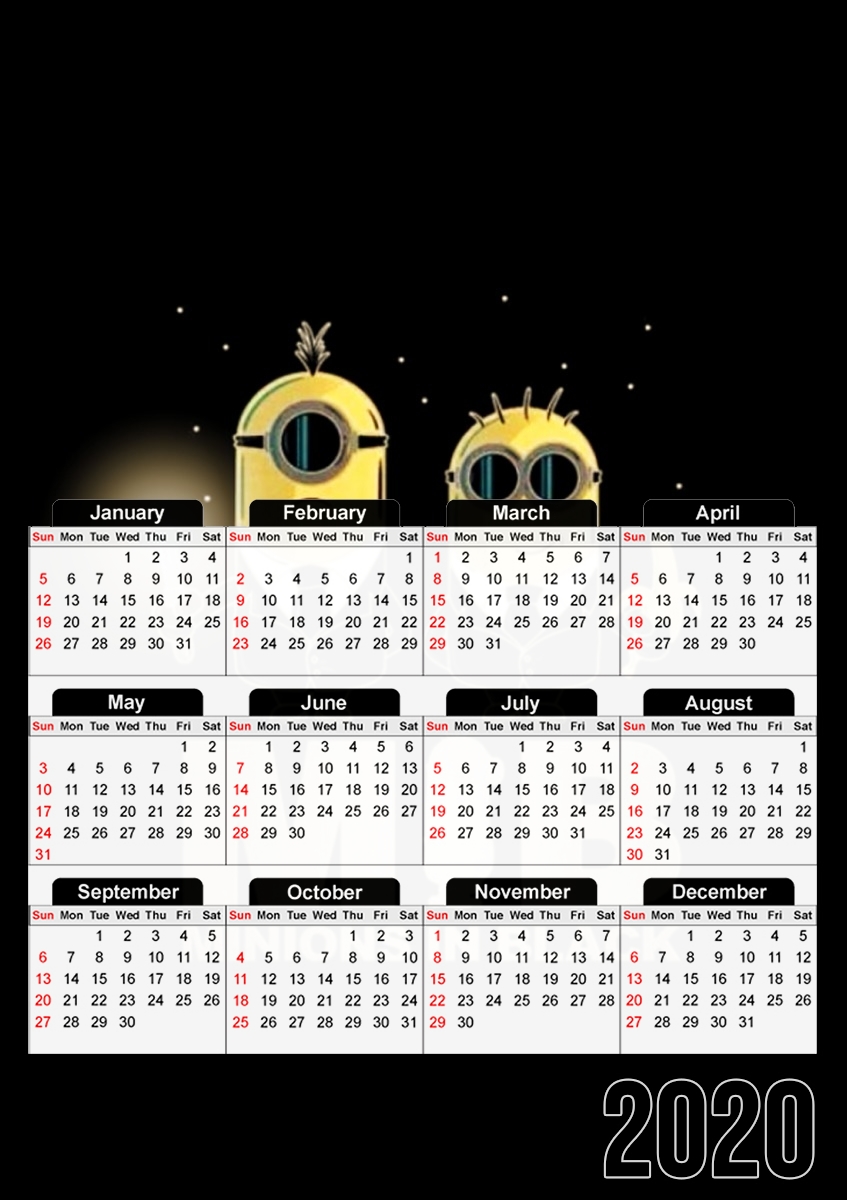 Calendrier Minion in black mashup Men in black