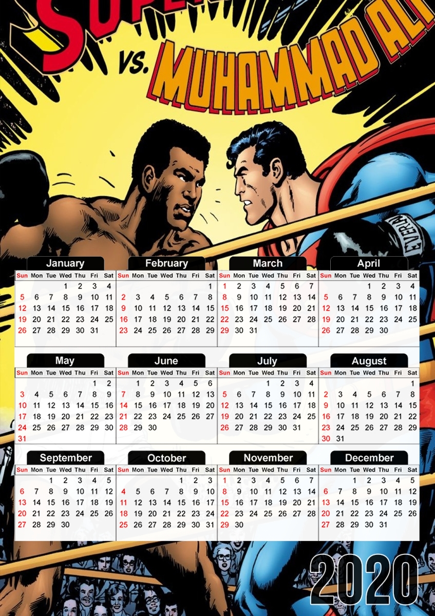 Calendrier Muhammad Ali Super Hero Mike Tyson Boxen Boxing