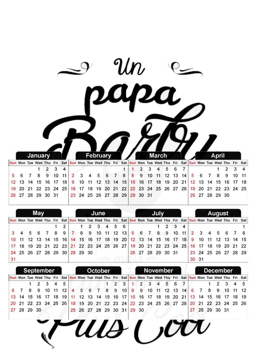 Calendrier Papa Barbu comme un papa normal mais plus cool