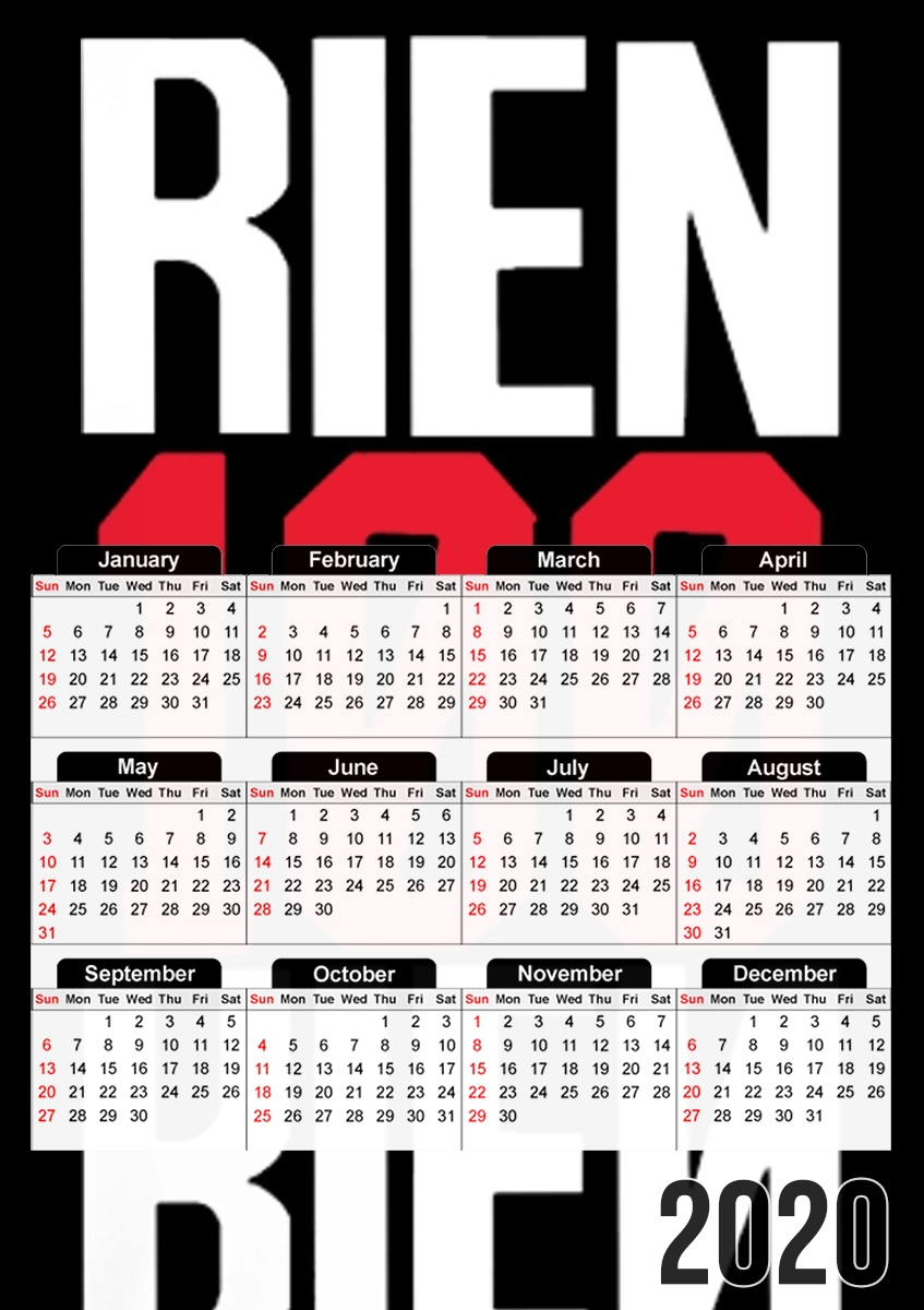 Calendrier Rien 100 Rien