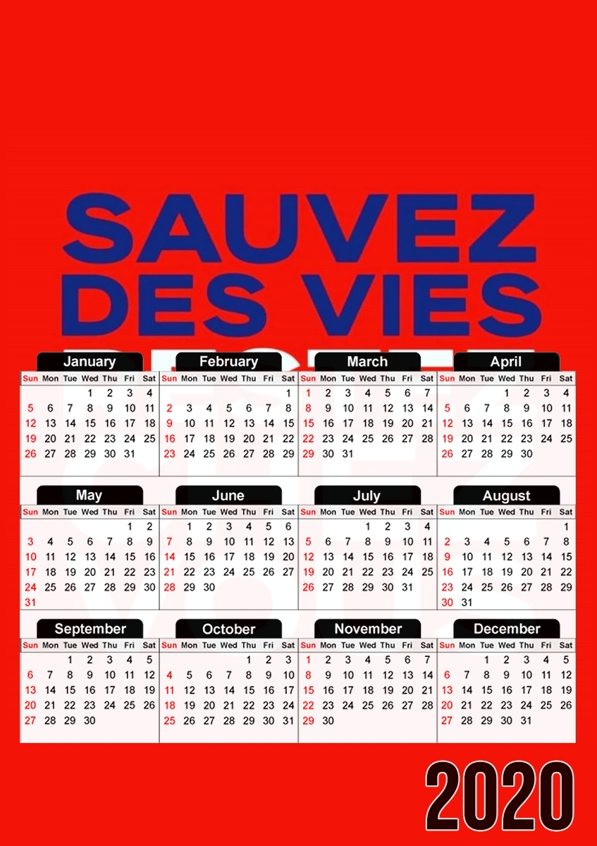 Calendrier Sauvez des vies - Restez chez vous