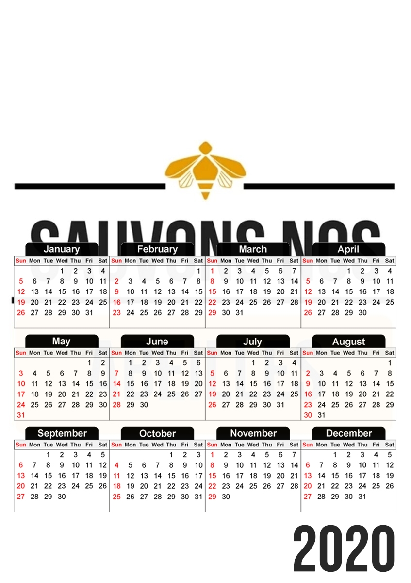 Calendrier Sauvons nos abeilles