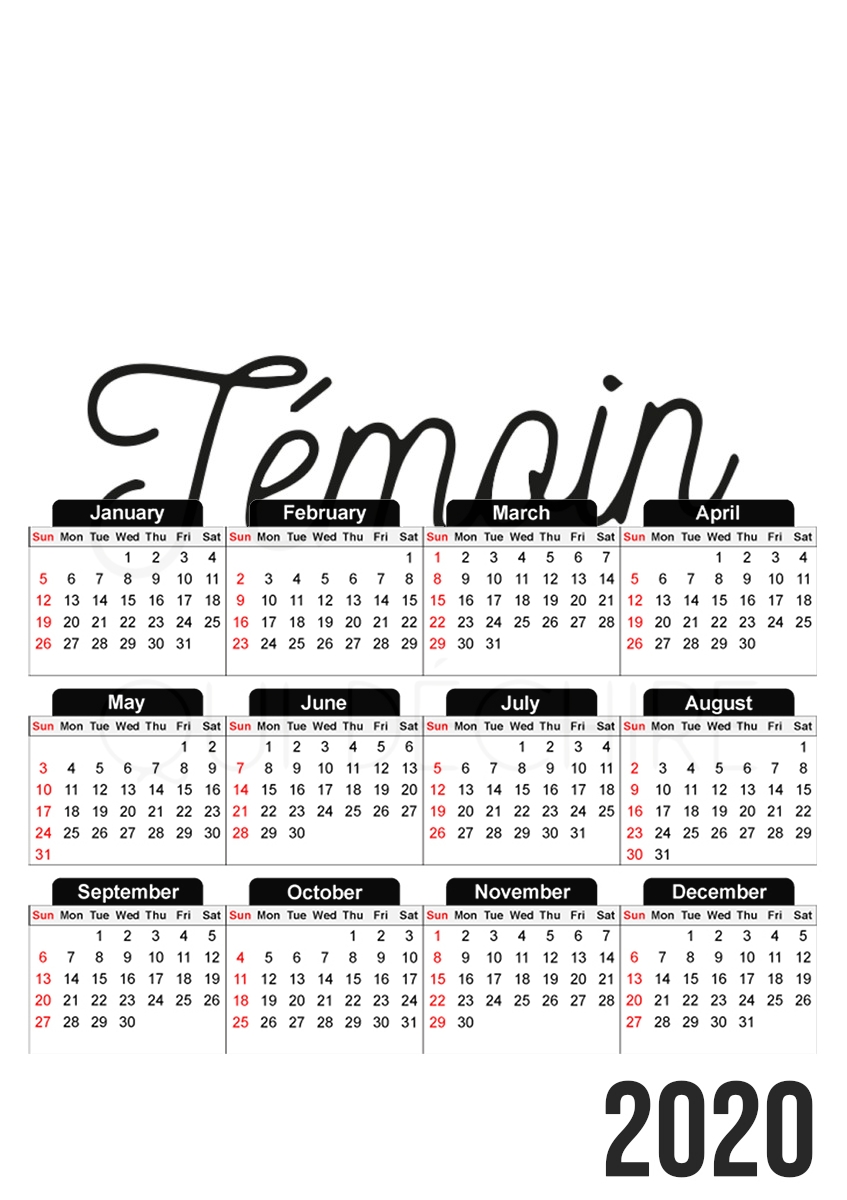 Calendrier Témoin qui déchire