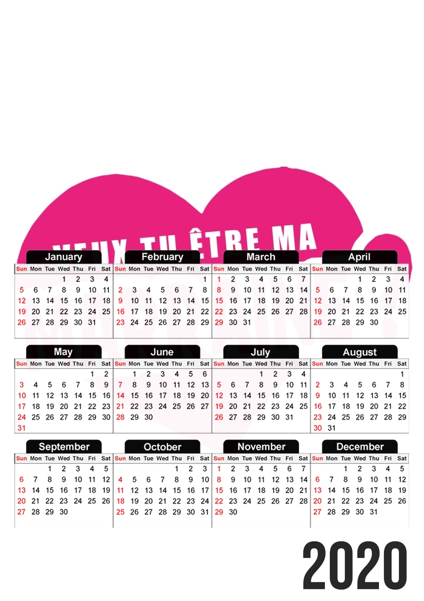 Calendrier Veux tu etre ma marraine