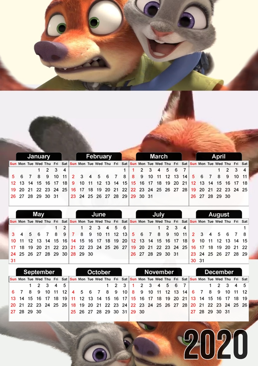 Calendrier Zootopia Selfy