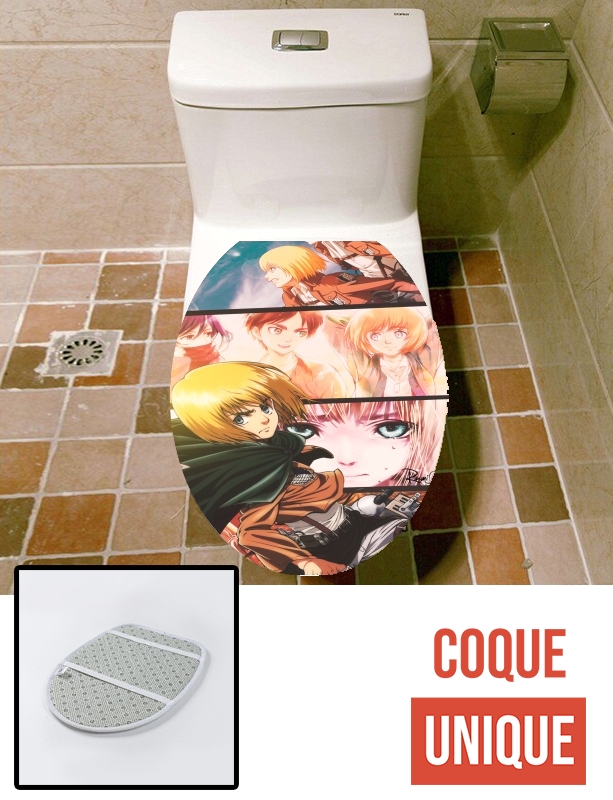 Housse de toilette - Décoration abattant wc armin arlert