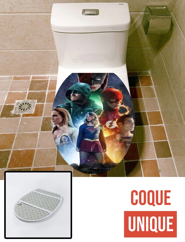 Housse de toilette - Décoration abattant wc Arrowverse fanart poster