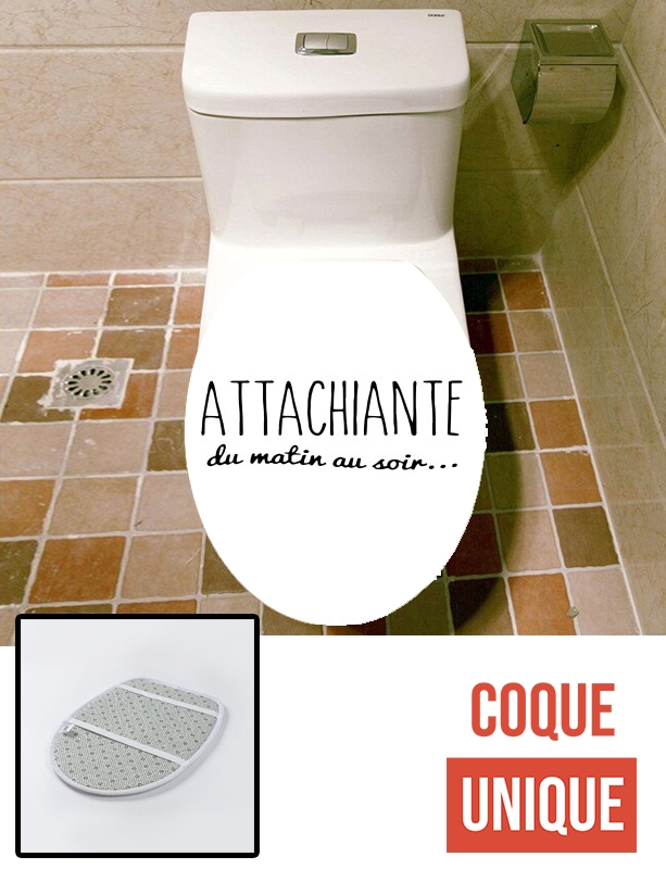 Housse de toilette - Décoration abattant wc Attachiante du matin au soir