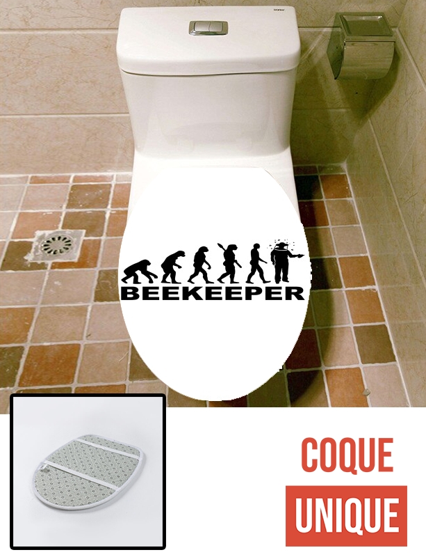 Housse de toilette - Décoration abattant wc Evolution de l'apiculteur Cadeau