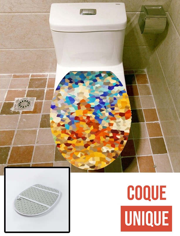 Housse de toilette - Décoration abattant wc Explosion de couleurs