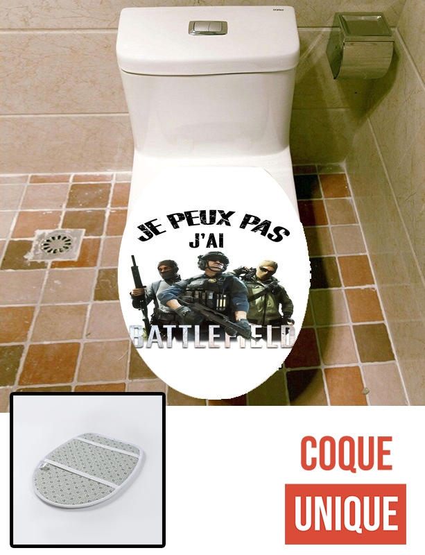 Housse de toilette - Décoration abattant wc Je peux pas j'ai battlefield