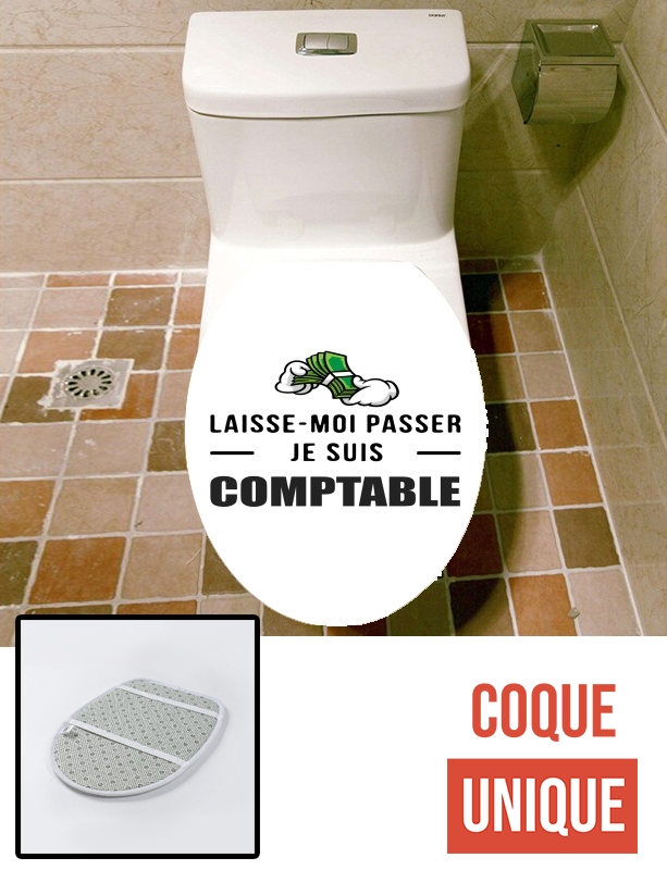 Housse de toilette - Décoration abattant wc Cadeau Laisse moi passer je suis comptable