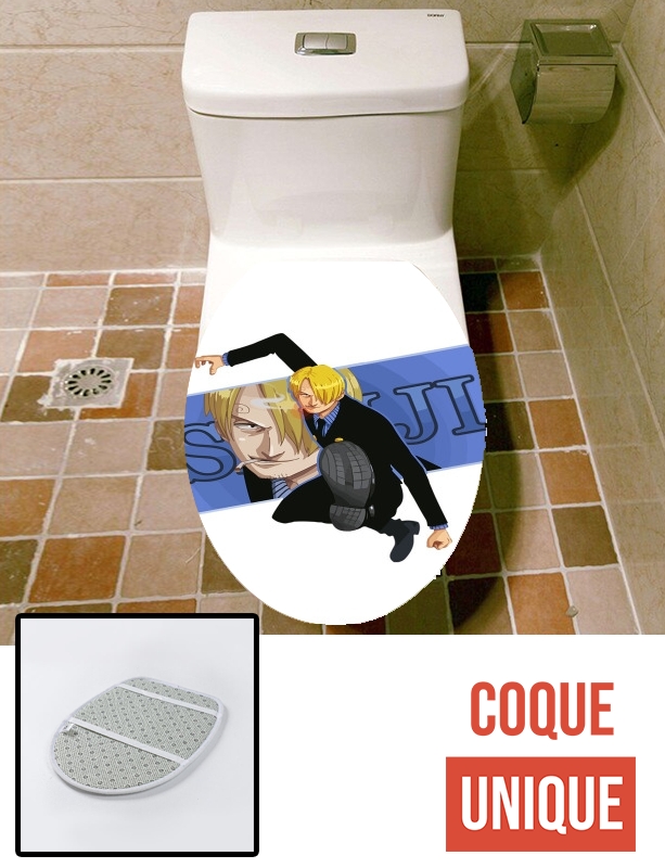 Housse de toilette - Décoration abattant wc Sanji the pirat smoker