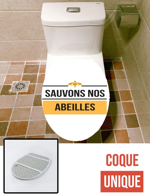 Housse de toilette - Décoration abattant wc Sauvons nos abeilles