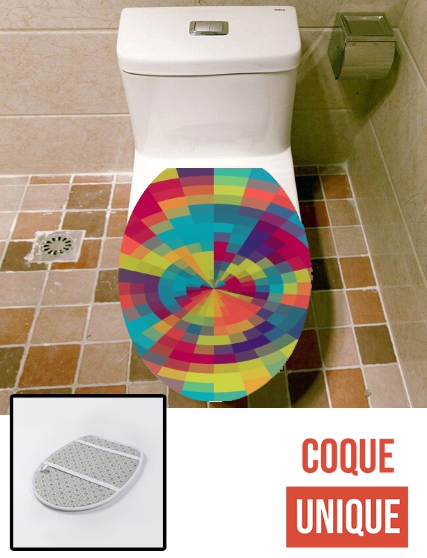 Housse de toilette - Décoration abattant wc Spiral of colors