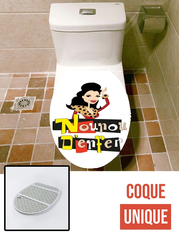 Housse de toilette - Décoration abattant wc Une nounou d'enfer