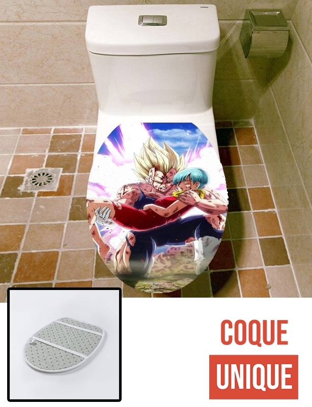 Housse de toilette - Décoration abattant wc Vegeta And Bulma